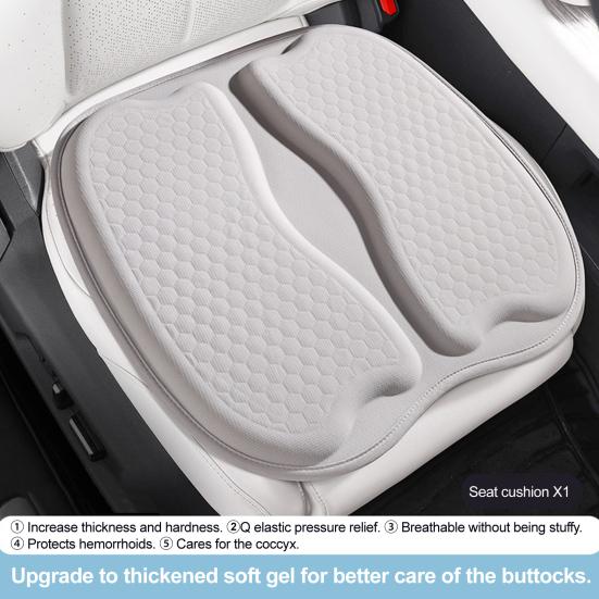 Gel Car Seat Cushion, Breathable Cooling Seat Cushions for Cars, Non-Slip & Comfortable Automotive Front Seats Cushion Pad for Driver, Chair