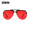 Unisex Big Frame Sunglasses Fashion Half Frame Glasses Round Pilot Sunglasses Men Hip-hop Sunglasses Women Retro Glasses