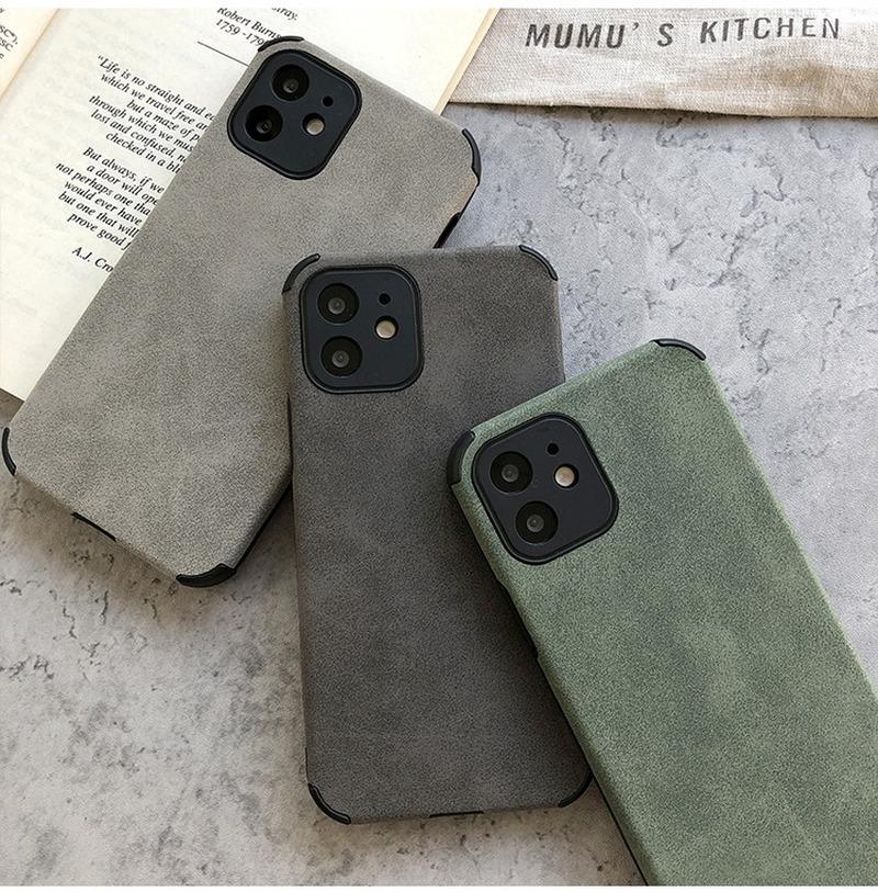 M3C Lambskin Leather Phone Case For iPhone 13 12 11 Pro Max Mini XR XS X 8 7 Plus SE 2020 Soft Silicone Shockproof Back Cover