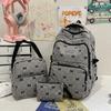 Three-Piece Bow Backpack Corduroy Backpack Student Schoolbag