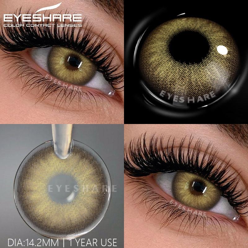 2Pcs Blue Colored Contact Lenses for Eyes Brown Soft Lenses Beauty Lenses for Eye Cosmetics Green Color Contacts Yearly