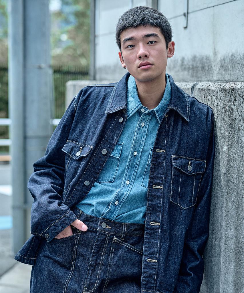 PLAC [Shiota Made] Denim Pocket Shacket Indigo