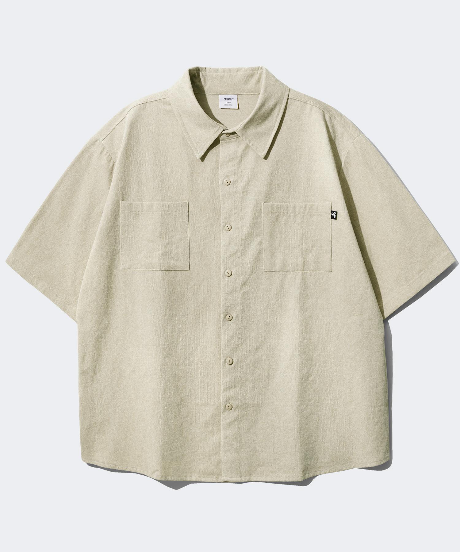 First Step Pigment Loose Fit Short Sleeve Shirt Beige Smss4079 Beige/Xl