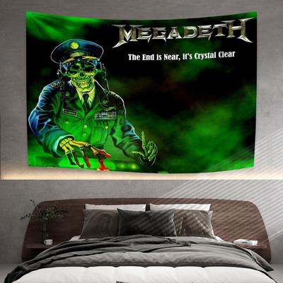Thrash Metalová Rocková Kapela Tapiserie Megadeths Domácí Dekorace Nástěnná Závěsná Látka na Pozadí do Ložnice a Studentské Koleje Koncertní Banner