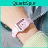 Dopamine Color Quartz Watch For Women Casual Silicone Strap Elegant Design
