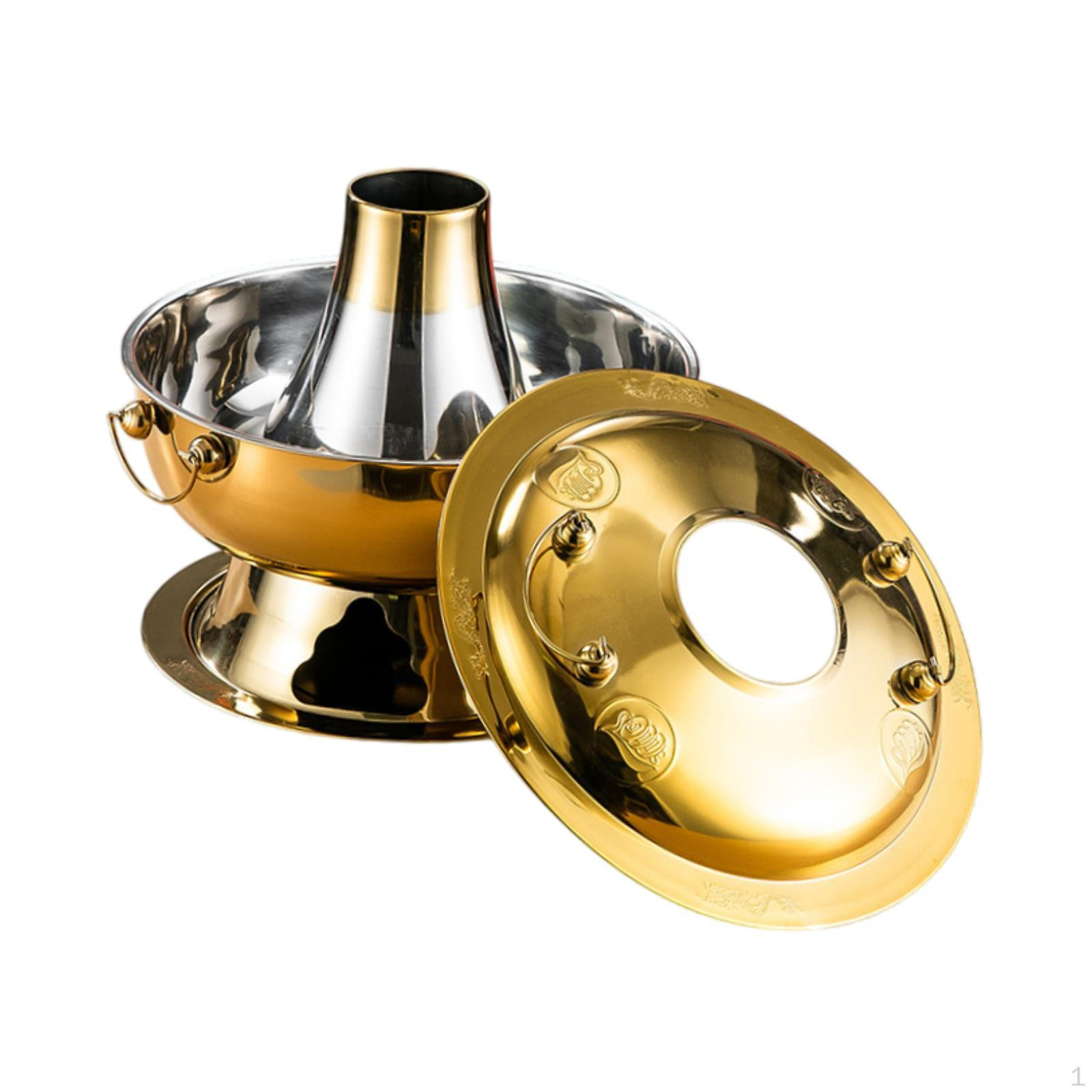 Медный горшок Китайская жаровня Кухонные принадлежности Ручная работа Китайский традиционный шабу gold 30CM