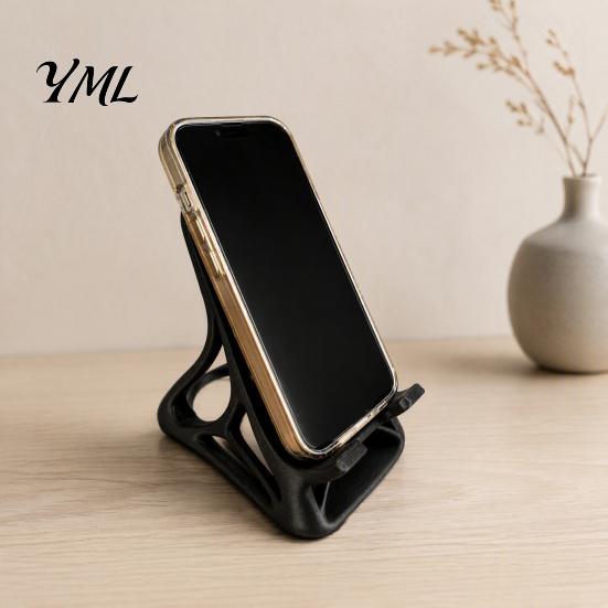 Lehký držák na mobilní telefon 3D tištěný držák, Stolní stojánek na mobil, Dutý design Minimalistický geometrický stojánek Univerzální organizér pro chytrý telefon