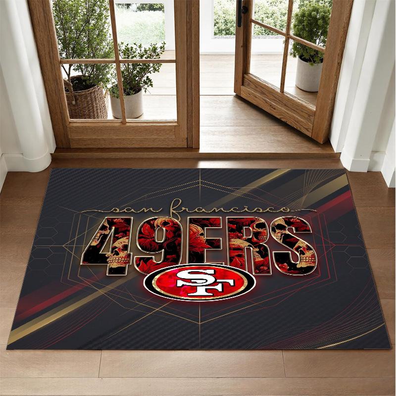 San Francisco 49ers Design Kristall-Samt-Teppich Weiche Dekorationsmatte für Schlafzimmer Eingang