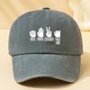 Fun Printed Baseball Cap for Men, Classic European and American Popular Washed Retro Peaked Cap Adjustable