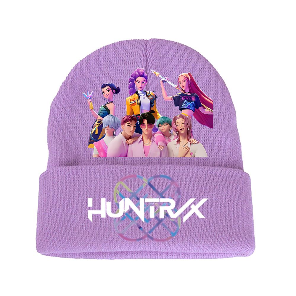 K-Pop Demon Hunters Kids Boys Girls Rumi Zoey Mira Knitted Hat Velvet Hat Autumn Winter Warm Kids Knitted Cap