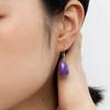 geegee color gem drop earring - purple