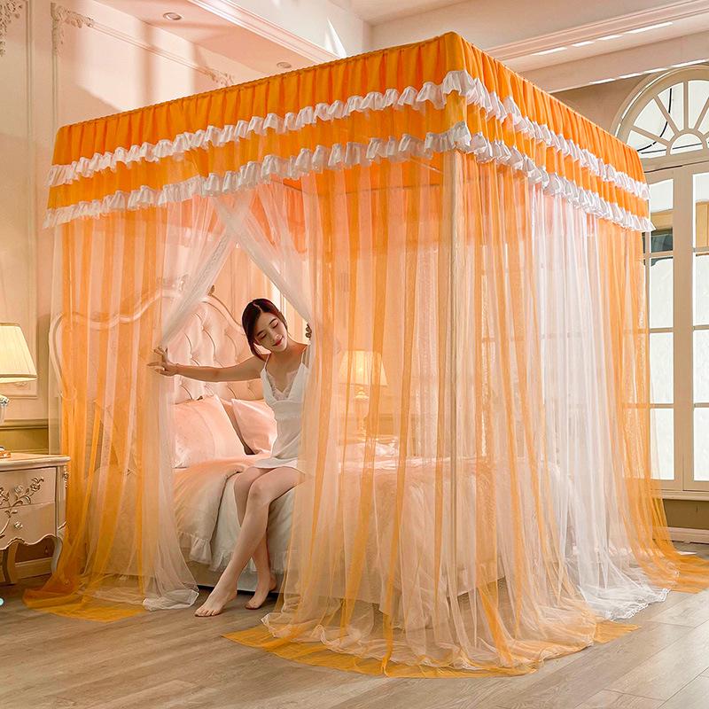 2024 Floor-Standing Double-Layer Palace Style Blackout Princess Mosquito Net with Three Doors