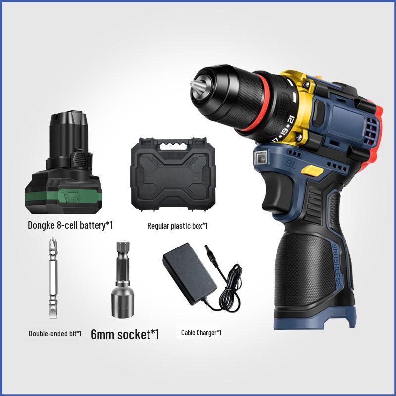 Brushless 16.8V Lithium Handheld Drill: Multifunctional Dual Speed Electric Screwdriver