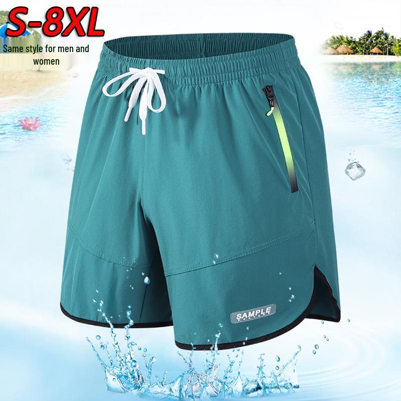 Men's Quick-Dry Ice Silk Sports Shorts - Plus Size, Casual Beach Fitness & Running Pants