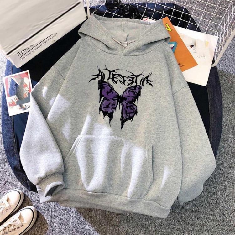 Women's Fashion Casual Printed Hooded Sweatshirt Long Sleeve Tops