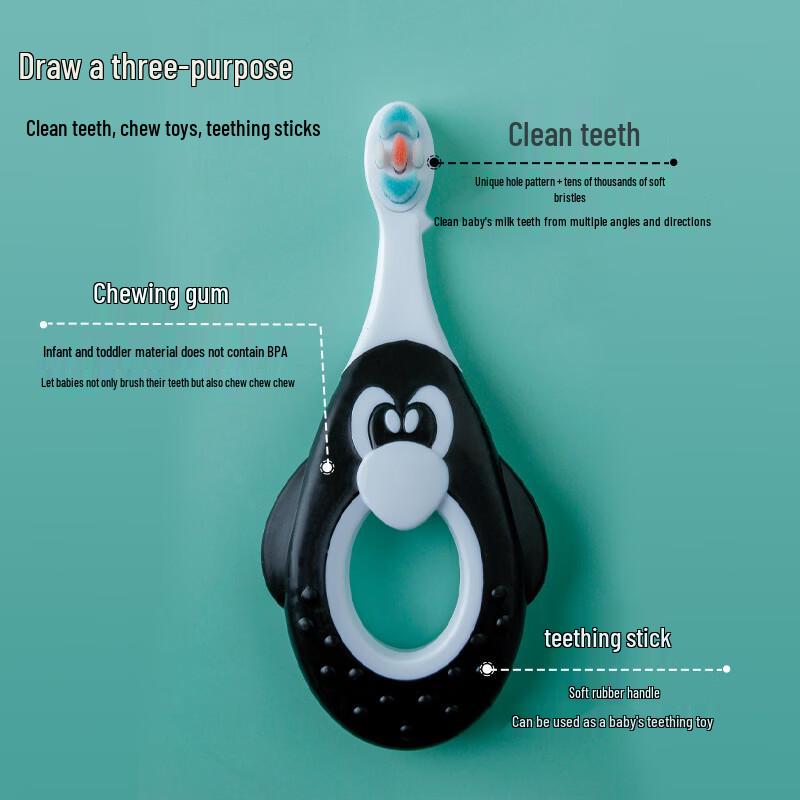 Cartoon Penguin Soft Bristle Children s Toothbrush