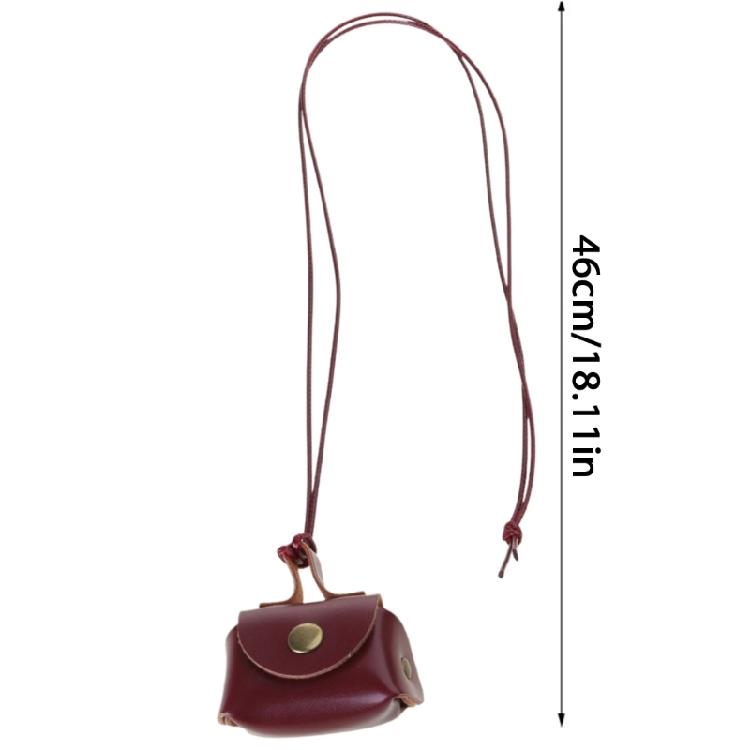 Trendy Long Sweater Chain Necklace Leather Coin Purse Pendant Collarbone Chain Fashion Jewelry Accessories for Women