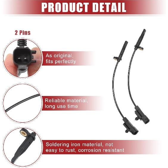 ACROPIX Front Driver and Passenger Side ABS Wheel Speed Sensor Fit for Cadillac SRX 2010-2012 No.15921849 - Pack of 2