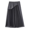 Plus size Vintage high Waist Casual loose long Summer wide leg SKIRT Pants Women Trousers
