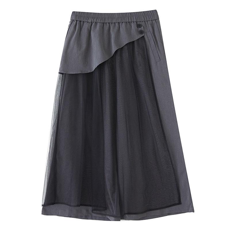 Plus size Vintage high Waist Casual loose long Summer wide leg SKIRT Pants Women Trousers