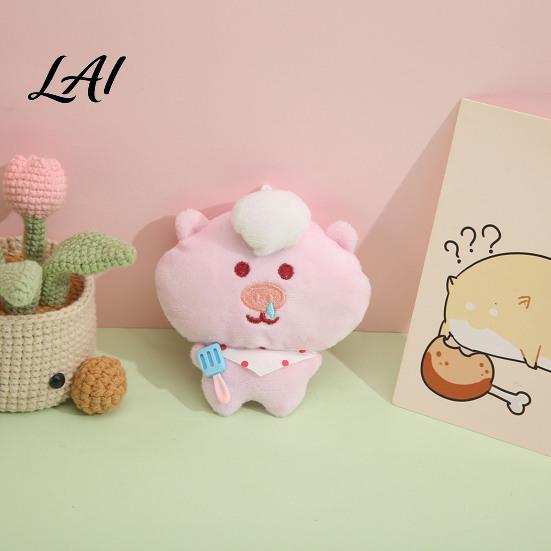 Schoolbag Decoration Charm Cartoon Pig Plush Pendant for Backpacks Stuffed Animal Bag Decorative Hanging Ornament with Ball Chain Soft Keychain