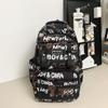 Large Capacity Student Backpack Graffiti Print Campus Backpack Men Lightweight Couple Backpack