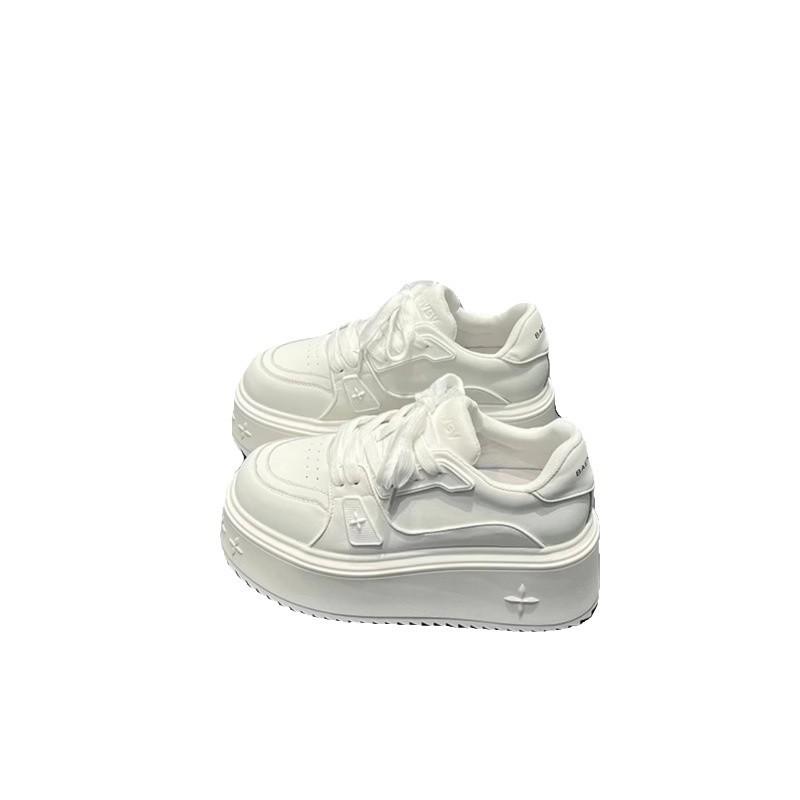 Zhao Ruth, the Same Style Increases the Height of 6CM Little White Shoes Women's Shoes 2025 New Thick-soled Versatile Board Shoes High-heeled Casual
