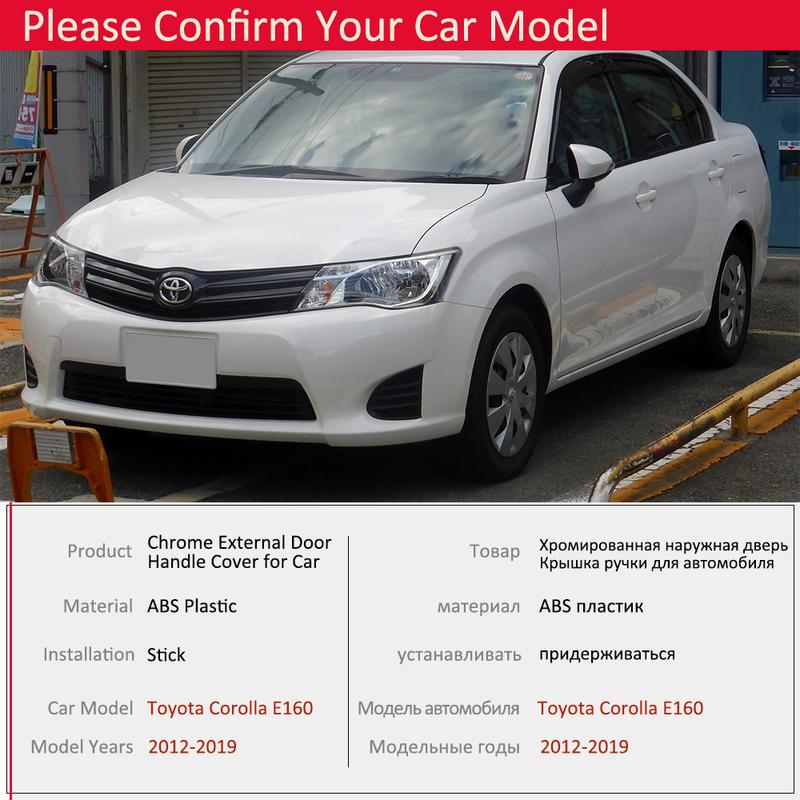 for Toyota Corolla Axio Fielder E160 2013~ Chrome Door Handle Cover Exterior Trim Key Cap Car Stickers Accessories 2014 2015