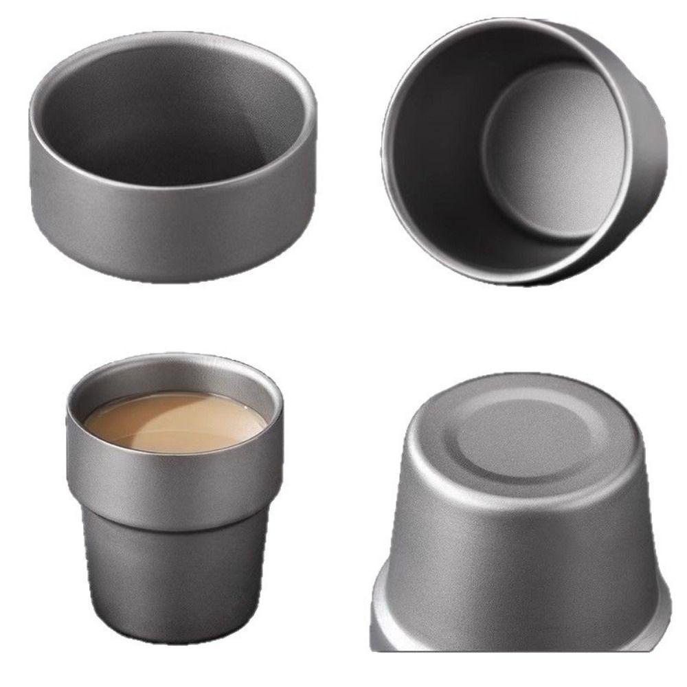 Double Wall Titanium Alloy Cup Lightweight Outdoor Drinking Cup Home or Outdoor