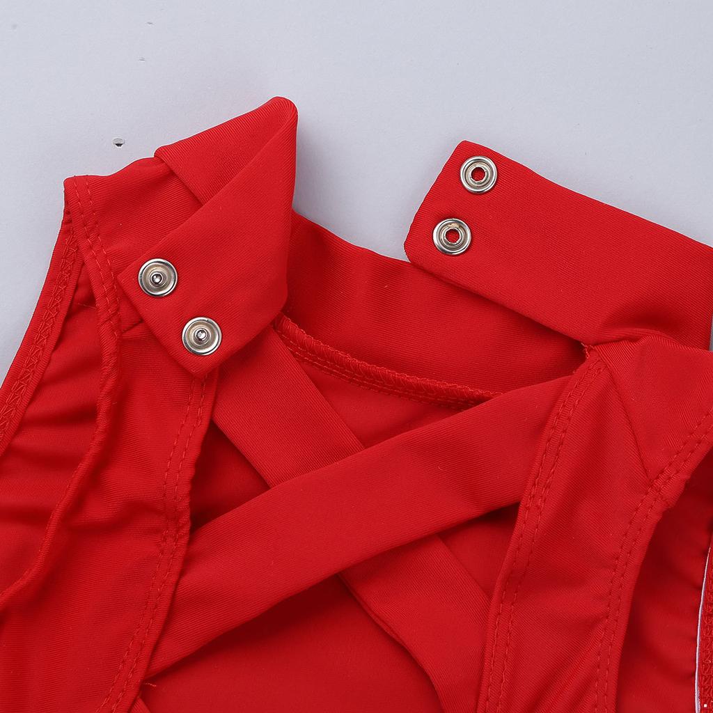 Jenter Barn Mock Neck Cross-Cross Back Crop Tops Atletisk Dans Sport Aktivt tøy