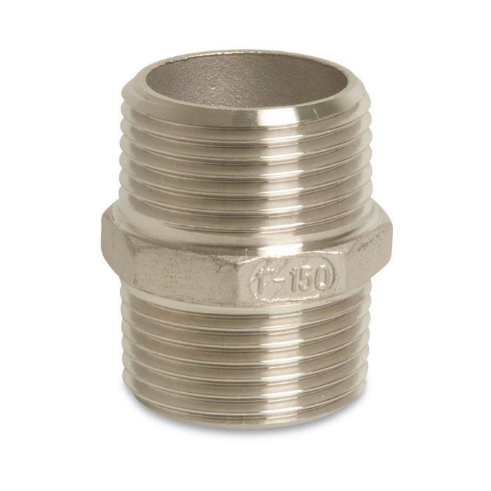 Double Mamelon Inox 1 Pouce, Raccord Fileté V4A pour Plomberie