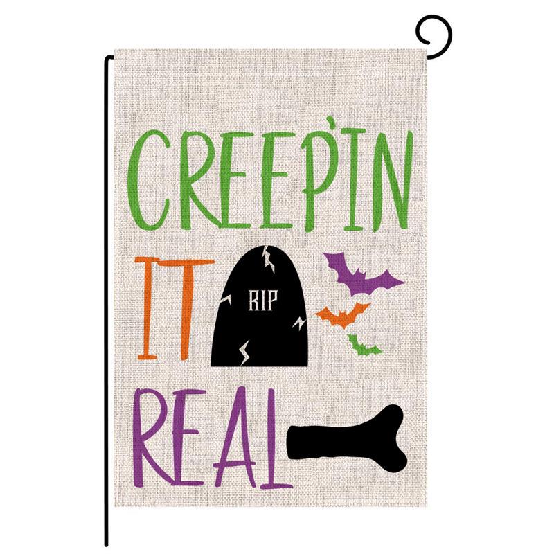 Autumn Pumpkin Maple Leaf Double-Sided Garden Flag - Creative Canvas Hanging Ornament