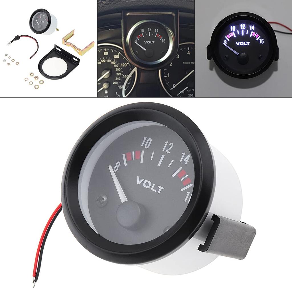 2" 52MM 12V 8~16V Universal LED Electrical Car Voltmeter Voltage Gauge Meter