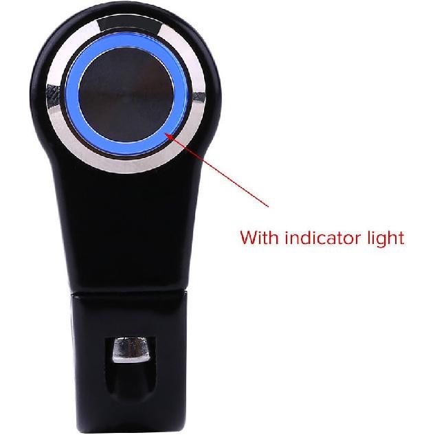 Motorcycle Handlebar Mount Button Switch 7/8" 22mm Motorcycle Push Start Button Horn Button Headlight Brake Fog Lights ON/Off Button with Blue Light