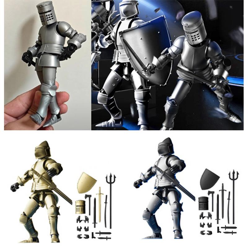 Knight Action Figures Paladin 13 Jointed Movable Shapeshift Robot 3D Printed Mannequin Character Assembl Toys Kids Gifts