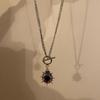 Rebellious Gothic Heart Necklace With Punk Spikes Alloy Lightweight Neck Chain Jewelry Unique Gift Choice for Women