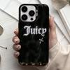 J-Juicy C-Couture  Phone Case For iPhone17,16,15,14,13,12,11 Plus,Pro Max Black Candy Silver Plated Cover
