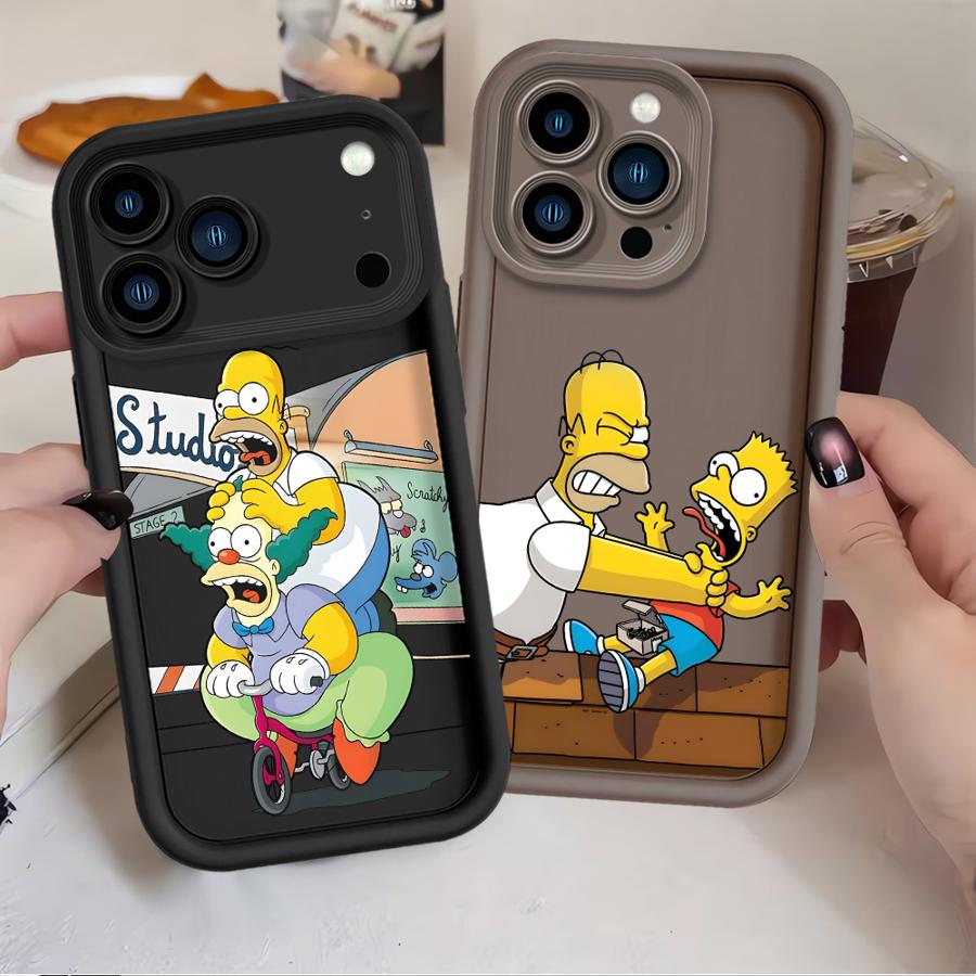 Phone Cover Case for Apple iPhone 17 Pro Max 16e 13 Mini 11 12 16 XR 14 Plus XS Air 15 The Simpsons Homer Bart