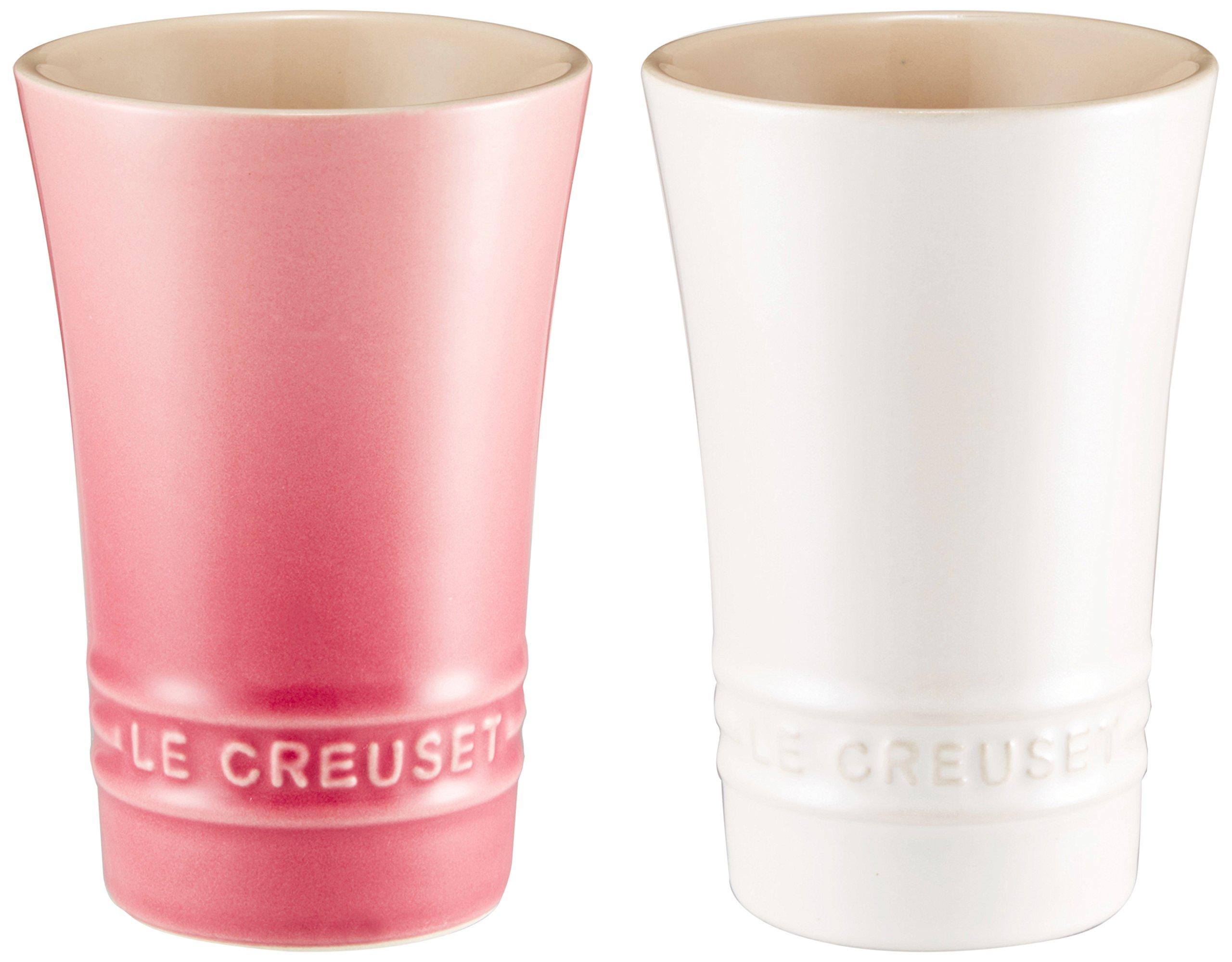 Le Creuset Slim Tumbler 170ml Rose Quartz White Luster Set of 2