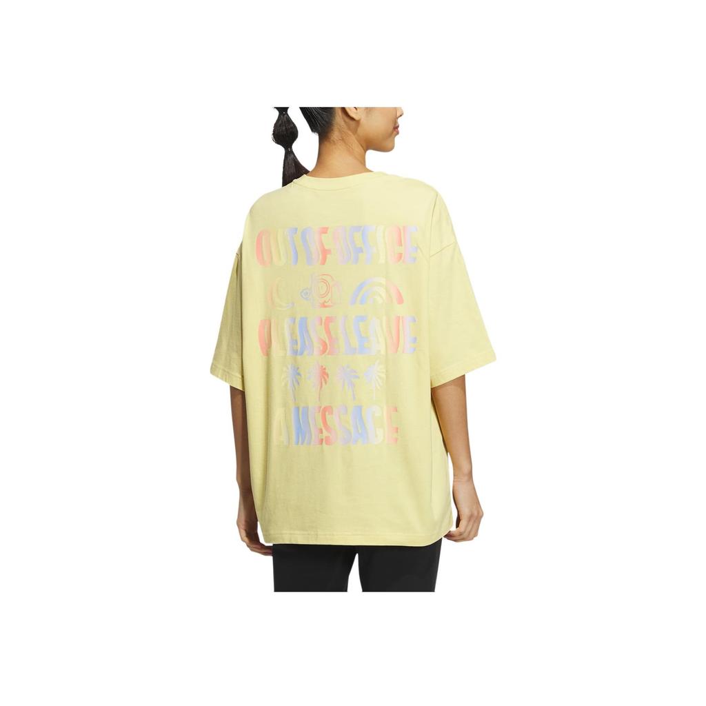 Adidas Neo Vibe Collective Tee Alphabet Print Loose Sport Short Sleeve T-Shirt Unisex Tops Sand-Brown IA6745