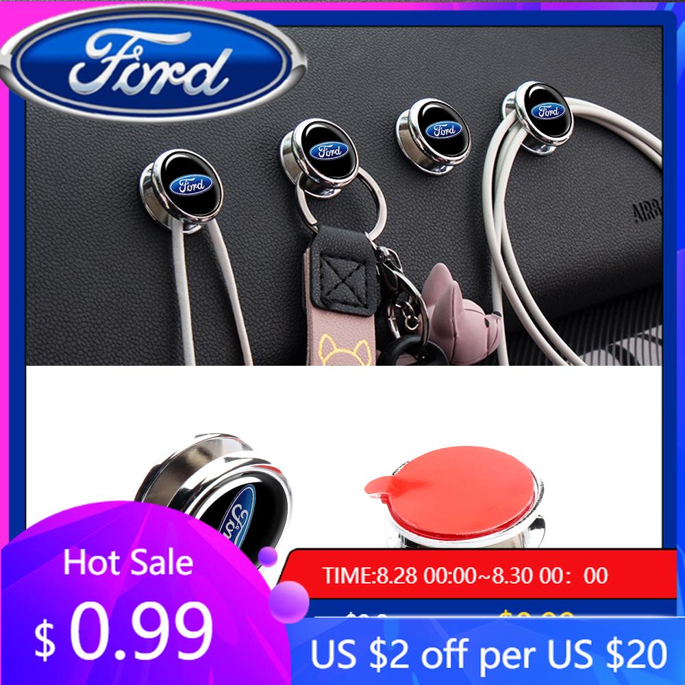 New 2026 Car Sticker 1/2PC Metal Car Badges Hooks Holder Hangers Organizer Accessories For Ford Focus 2 Mk3 F150 Ranger Explorer