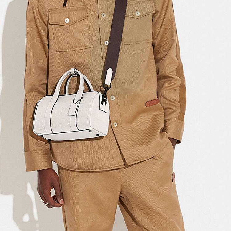 New COACH Gotham Cow Leather Handbag, Shoulder Bag, Crossbody Bag Medium Men's White CH721-CHK