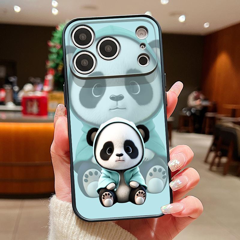 Blue Coat Panda Pattern Case For iPhone 17 Pro Max Magnetic For Magsafe Skin Feeling Cover For iPhone 16 15 14 13 Pro Max