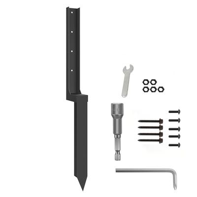 AT19,Heavy Duty Steel Fence Post Kit, Fence Post Stakes Anchor Ground Spike For Repairing Wooden Fence Post