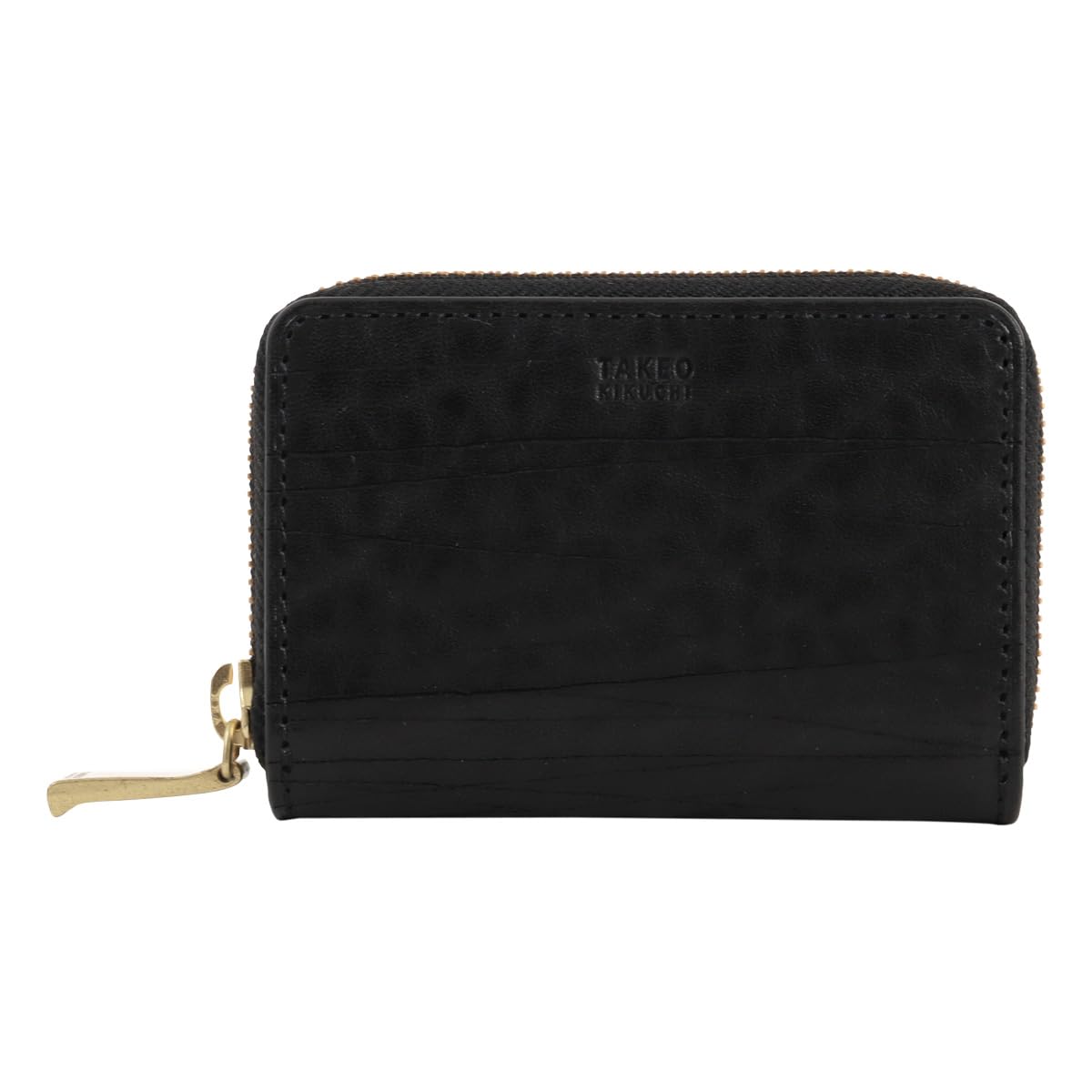 

Coin Purse Card Case Round Zipper Genuine Leather Harvey 747611 Mini Wallet Key Chain Cowhide Black [Takeo Kikuchi] Men s [01]