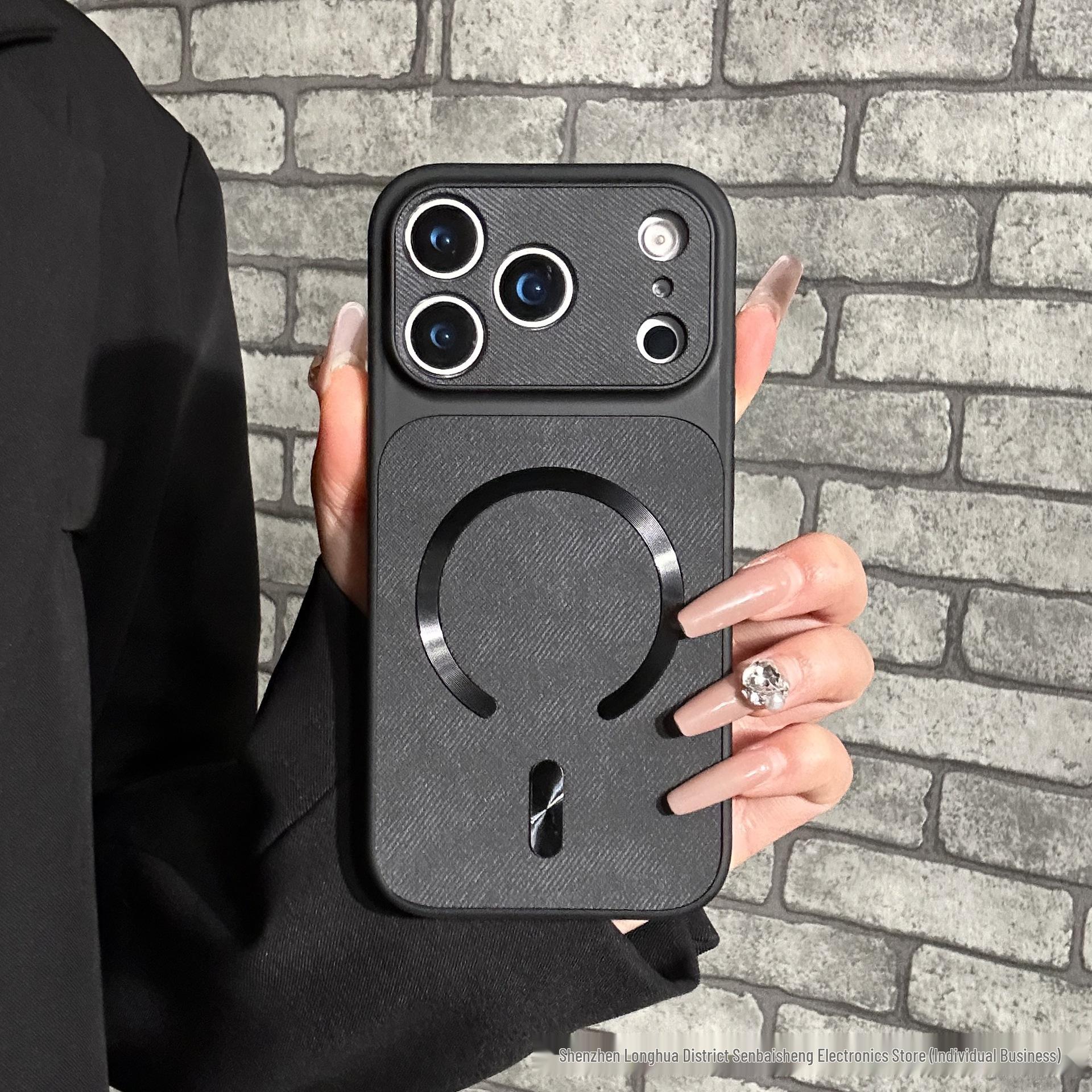 

Denim Textured Magnetic Charging Phone Case for iPhone 16 Pro Max - Drop-Proof Protective Cover 13