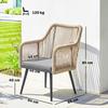 Garden Chair Set of 2 Weatherproof Garden Chairs with Armrest Seat Cushion Metal Frame up to 120 kg Load Capacity Light Grey