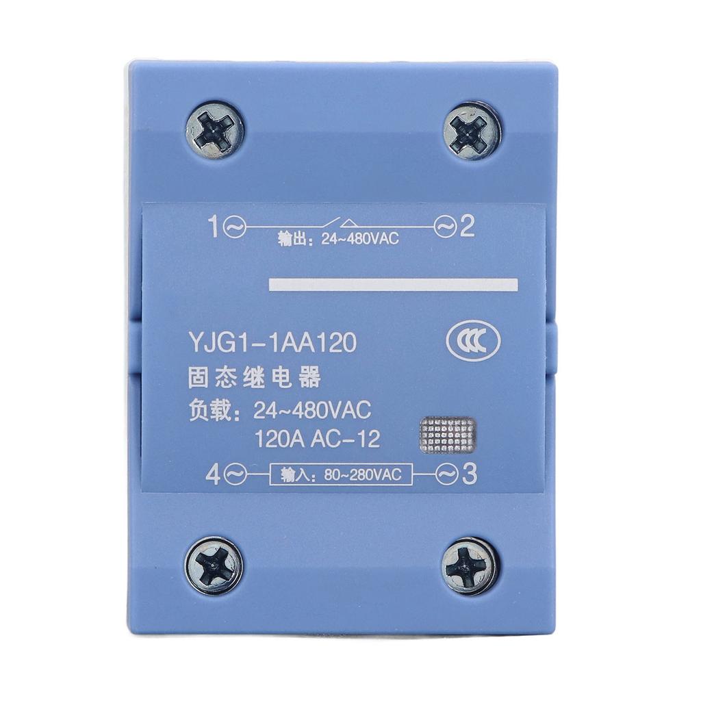 AC to AC Solid State Relay 120A Input AC80‑280V Output AC24‑480V Voltage Regulator Single Phase SSR for Heating System
