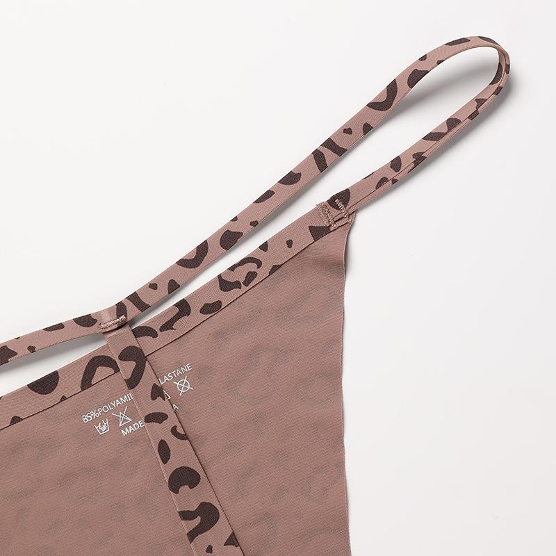 Sexy Leopard Print Thong Female Seamless Low Waist Hot Temptation Fitness T-briefs