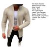 Men Sweater Coat Solid Color Cardigan Long Sleeves Open Stitch Rough Surface Thick Elastic Knitting Business Spring Sweater Jacket for Daily Wear